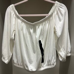 Banana Republic off the shoulder crop shirt
